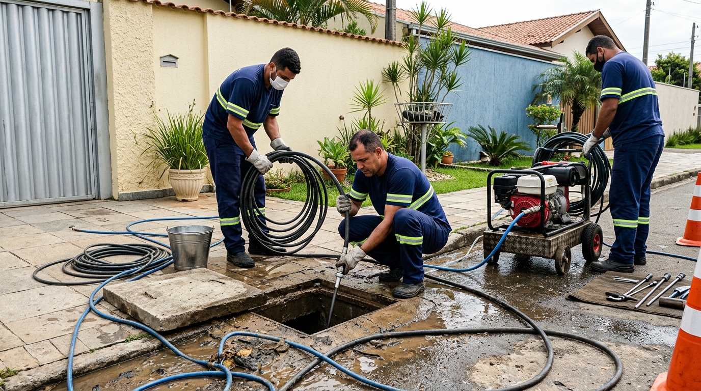 Desentupimento de esgoto residencial em Jaboatão dos Guararapes-PE